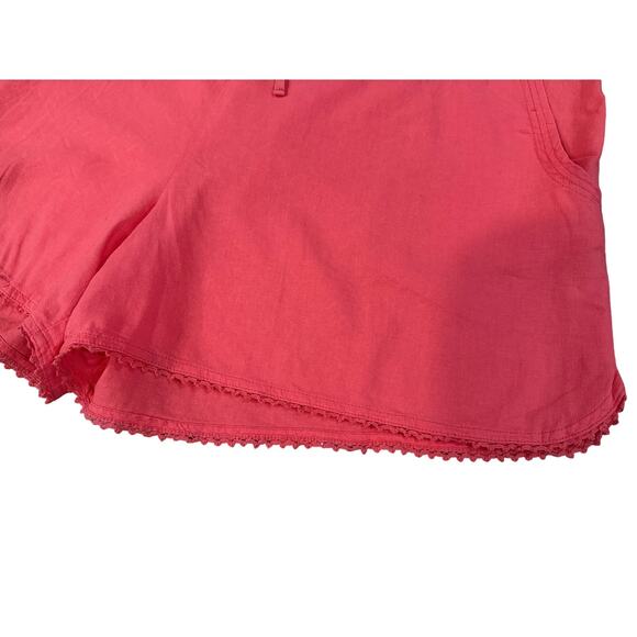 TERRA & SKY Cora Orange Soft Shorts W/Trim Elastic Back, Waist Pockets Size: 3X - Picture 3 of 7